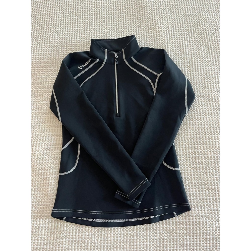 Sunice Intel 1/4‎ zip sweater mens Small super lite long sleeve black